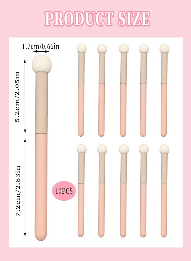 braxan 10 Pcs Makeup Applicators, Concealer Sponge With Handle, Round Mushroom Makeup Brushes, Soft Fluffy Face Blenders & Sponges Applicator For Women Girls (Pink) - Image 2